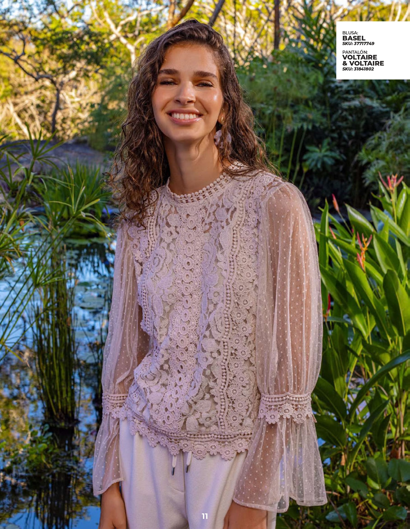 Blusa con encaje Basel