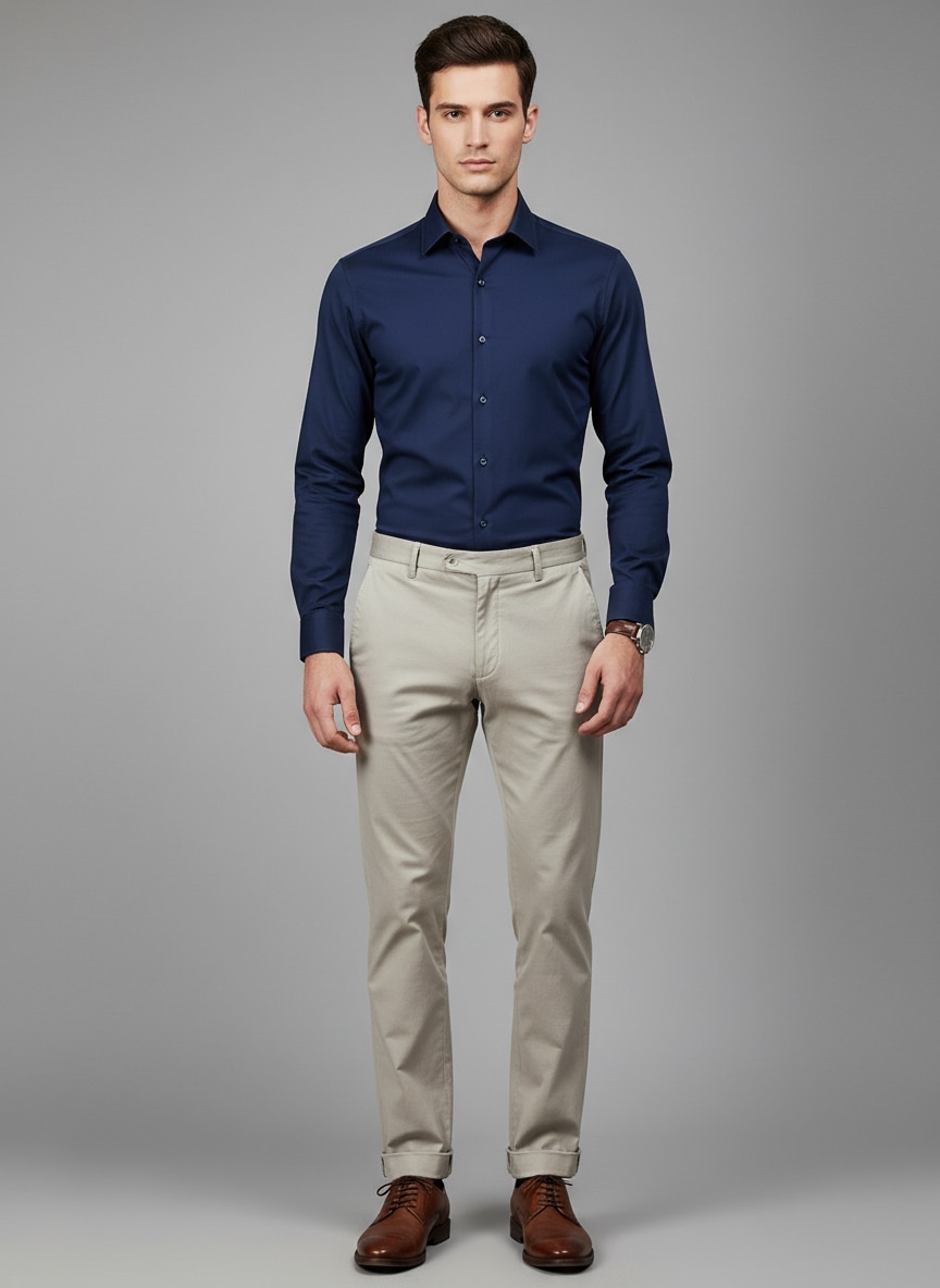 Outfit Camisa Azul Marino Hombre