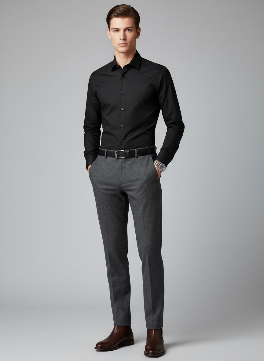 Outfit Camisa Negra Hombre