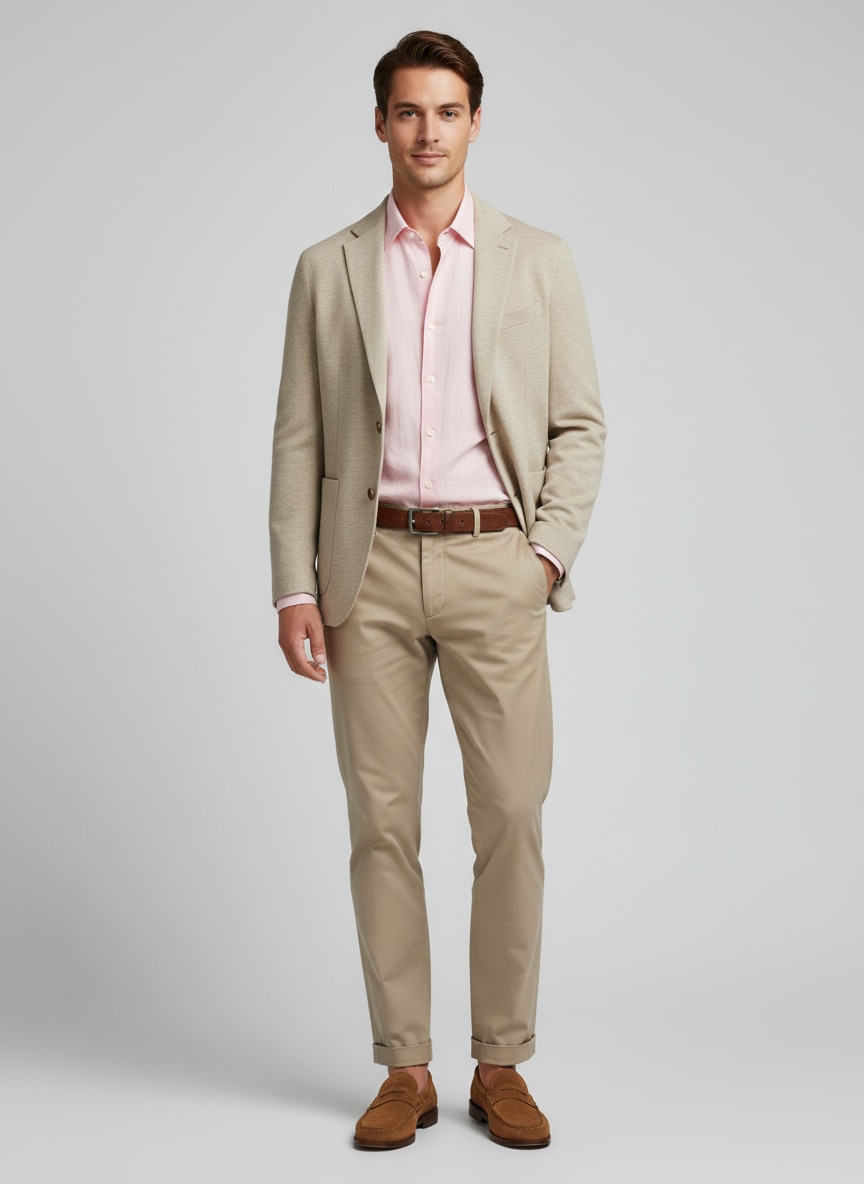 Outfit Camisa Rosa Hombre