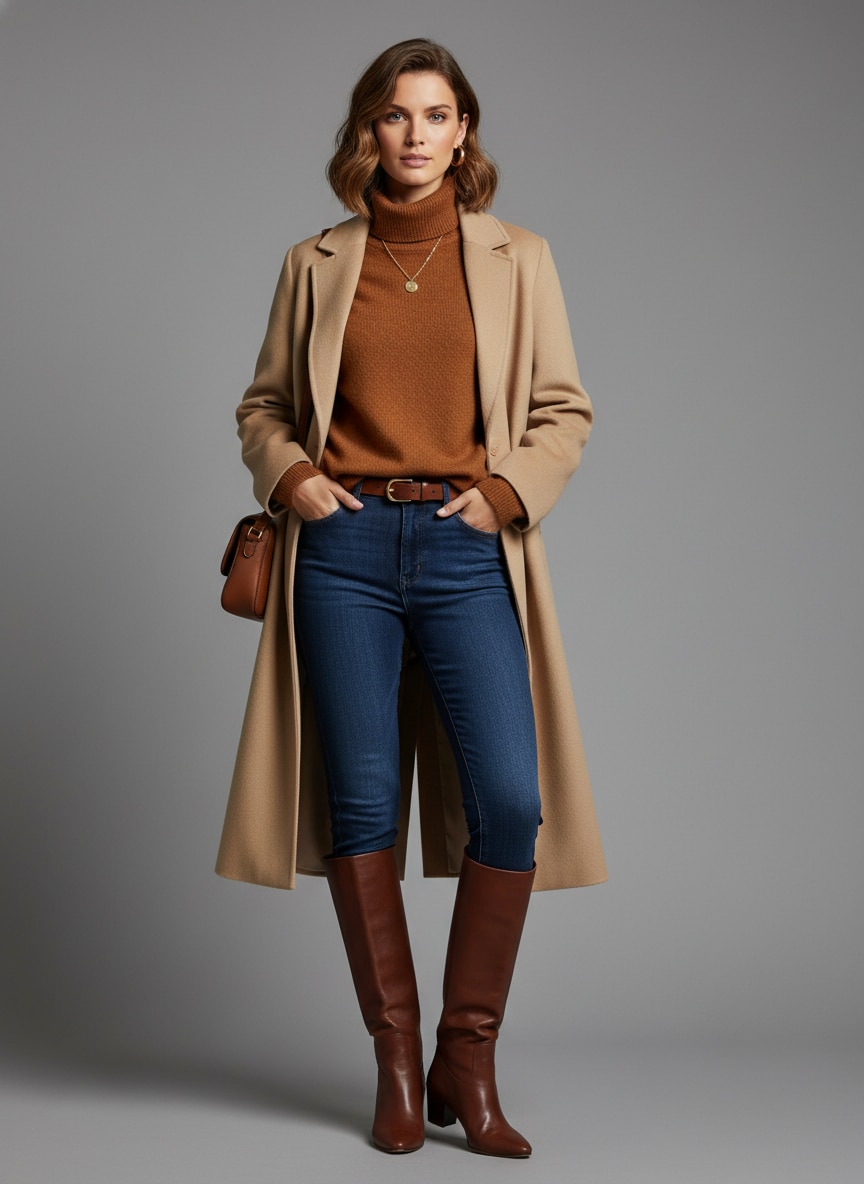 Outfit Con Botas Cafes Mujer