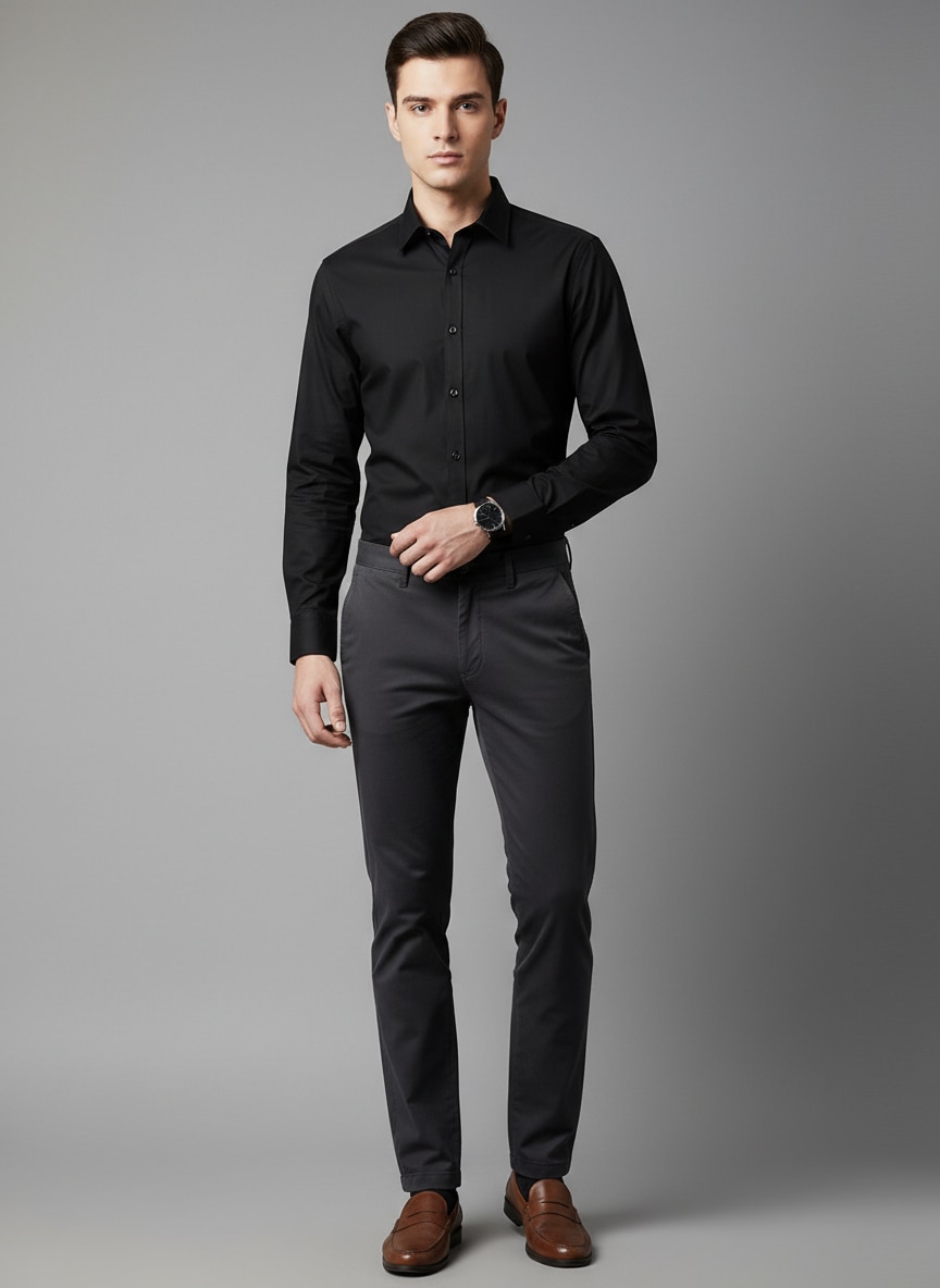 Outfit Con Camisa Negra Hombre