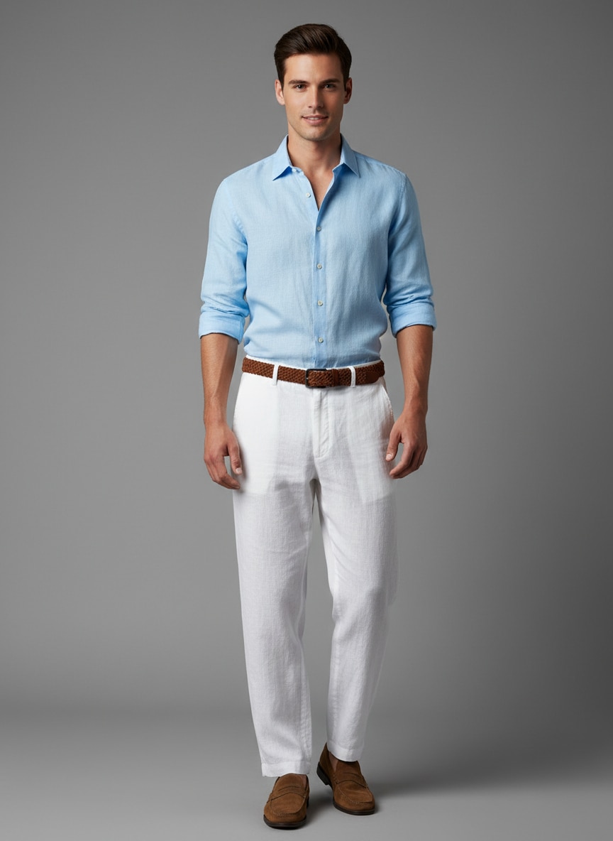 Outfit Con Pantalon Blanco Hombre