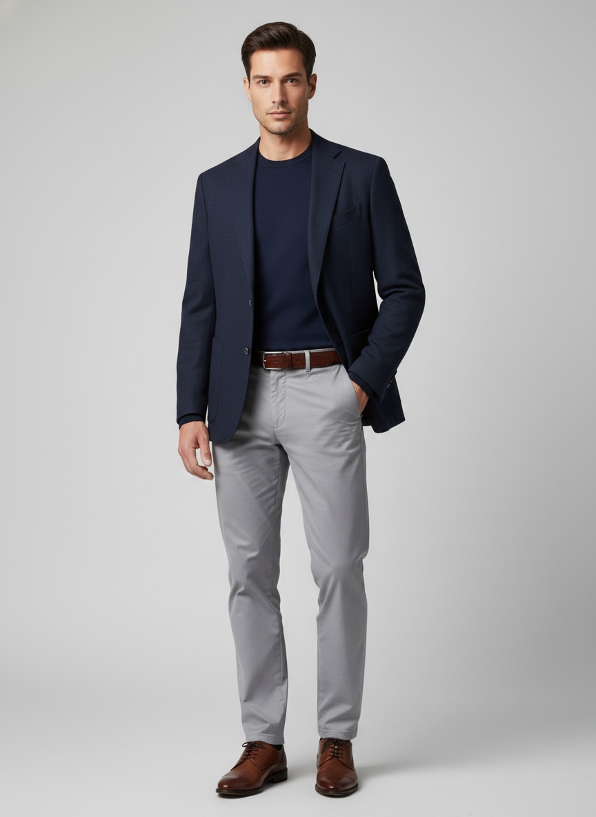 Outfit Con Pantalon Gris Hombre