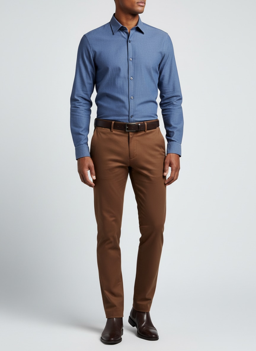 Outfit Pantalon Cafe Hombre