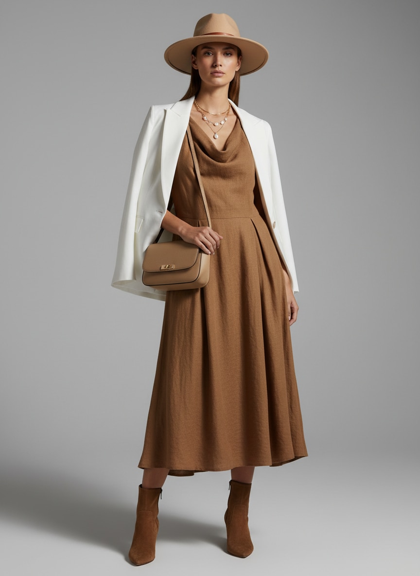 Outfit Pantalon Cafe Mujer