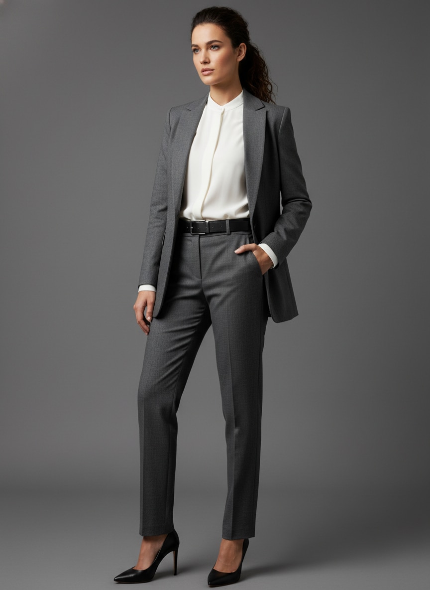 Outfit Pantalon Gris Mujer