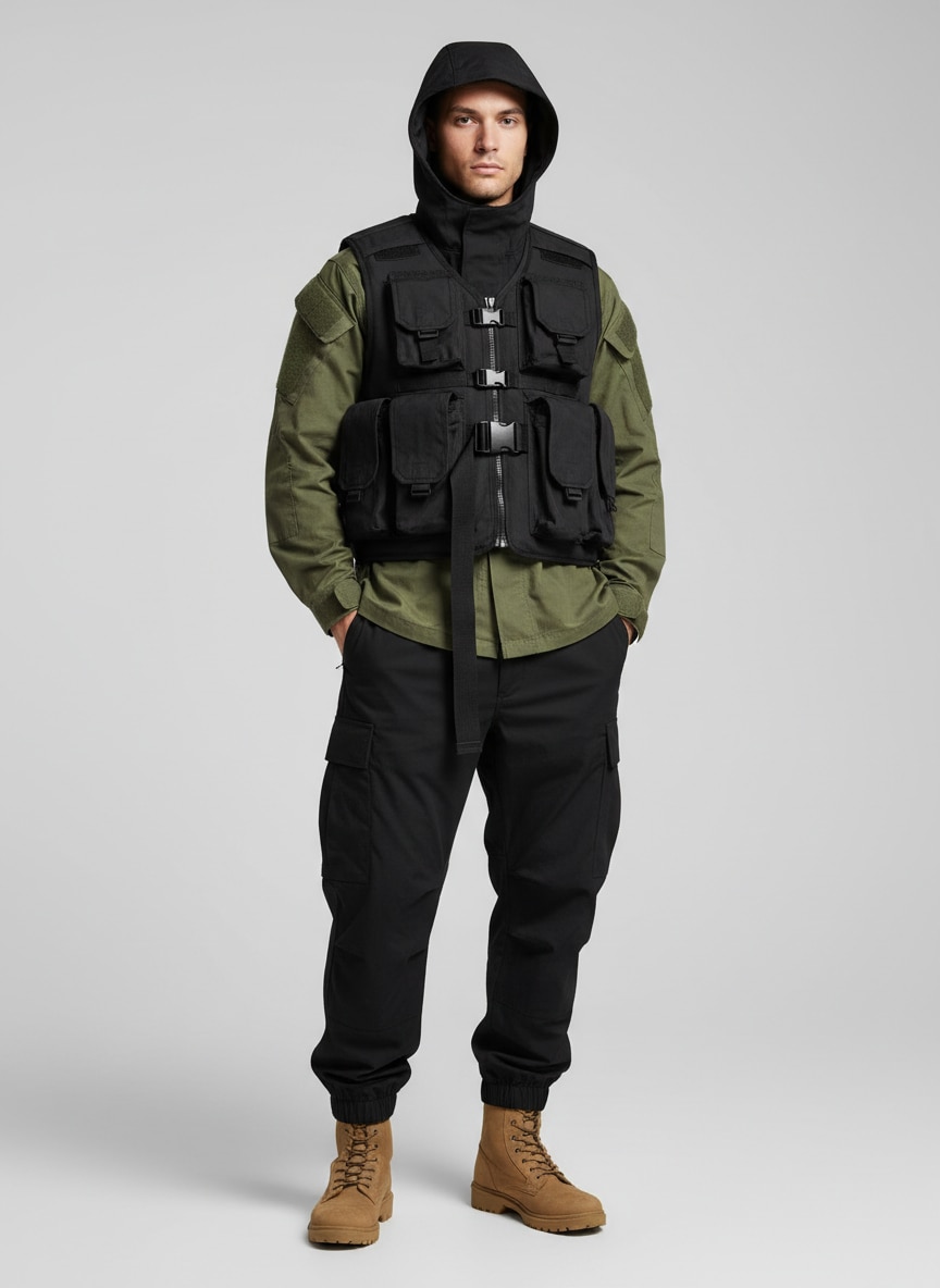 Outfit Pantalon Verde Militar Mujer