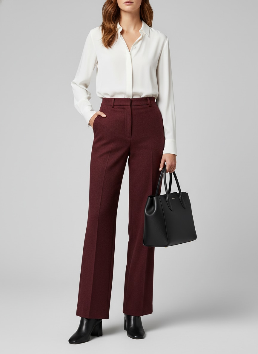 Outfit Pantalon Vino Mujer